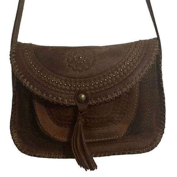Patricia Nash Leather Crossbody Beaumont Brown Distressed Hand Bag Purse New - Picture 1 of 15